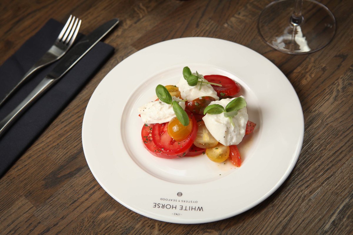 WhiteHorseEdin's tweet image. Burrata means “buttery” in Italian which gives a great indication of the hidden texture. Made from fresh water buffalo milk the exterior surface is thin &amp;amp; inside lies soft, stringy, creaminess. Served on heritage tomato with sherry caramel &amp;amp; a #newsharing plate addition #newmenu