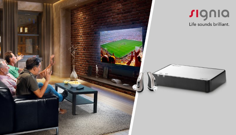 SigniaHearingUK's tweet photo. Were you able to hear all the action of the #WorldCup, with ease? Programmed for superb sound, #StreamLineTV allows TV sound to be fed directly into Signia Nx aids. Wearers can even adjust the TV volume individually via the #myControl App. https://t.co/atLUYt3eXZ