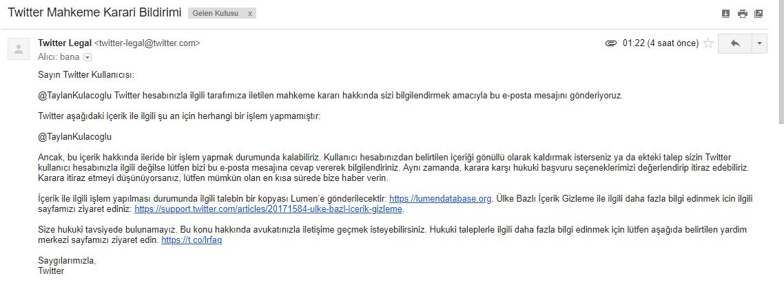 TaylanKulacogIu's tweet photo. Canlar, Tren kazasıyla ilgili kazanın sebebi olanlara değil de bana erişim engeli kararı alınmış! Karar henüz twitter tarafından uygulanmadı, gerekli itirazı twitter'a yaptım. Fakat hesabın kapatılma ihtimaline karşı yedek hesap açtım!
Takip ederseniz sevinirim ->> @TaylanKulac https://t.co/AKw2ErDl74