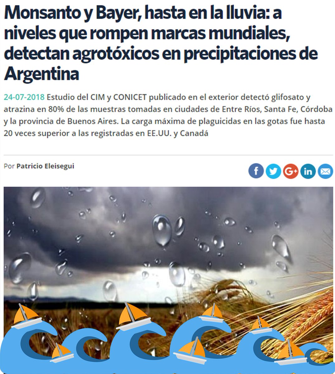futurockOk's tweet photo. Nos tapó el agua (y el glifosato) 💦💦💦🌱 La noticia #ALosBotes del día 🚣‍♂️ Poné https://t.co/VHIKohekFe 📻 https://t.co/um9ZqKu9bm