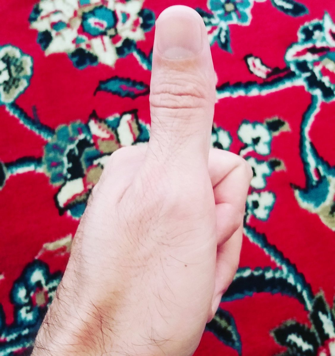 This is what a Gilgiti thumb looks like on #ElectionDay. No right to vote.

#NotInked
  #NonPaki #NoConstitutionalRights
 #ElectionPakistan #NoRightToVote  #GilgitBaltistan #Gilgit #GE2018Now