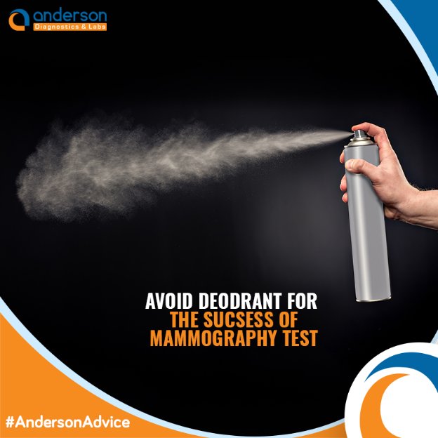 _AndersonLabs's tweet photo. On the day of your mammography test, do not use deodorants as they contain metallic particles which can lead to false reports. It's better to schedule the test first thing in the morning.
Get your checkup done today: https://t.co/Vt08GOzh1A https://t.co/cPxvVE67Xd