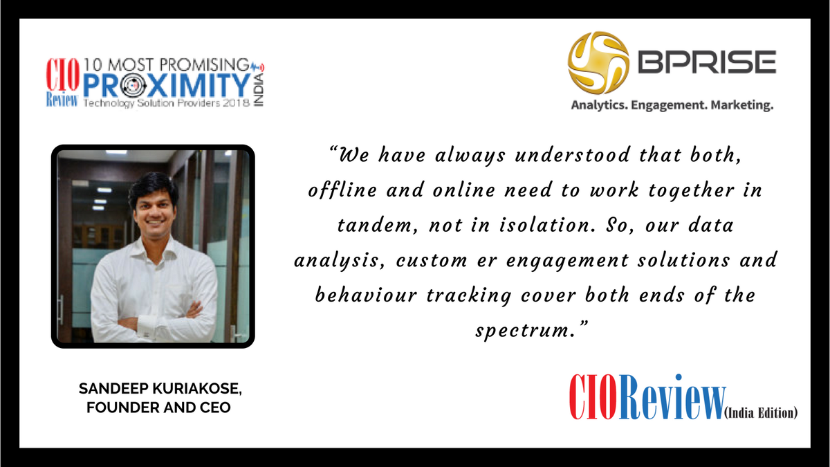 CIOTech_Outlook's tweet photo. Enriching Data with Cutting-edge #ProximityTechnologySolutions
"@BPRISE_tech Private Limited gathers a 360-degree view of the customerβs journey and identifies customer touchpoints during the course of the journey."
#ProximityMarketing #DataAnalytics
https://t.co/GVqZjDel7T https://t.co/8GIwtovvrU