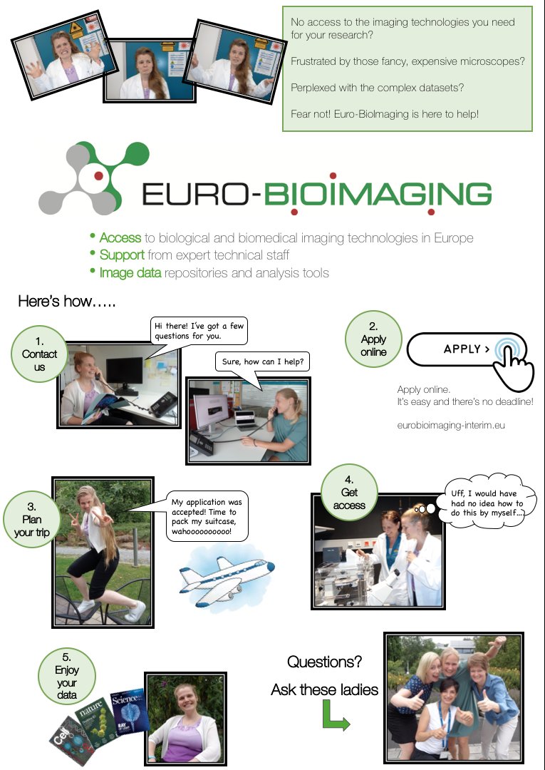EuroBioImaging's tweet photo. We recently tried out an alternative, fun poster at the #EMBLlabday to explain how Euro-BioImaging can help researchers access imaging technologies and expertise across Europe. Thanks again to the models, especially Arina :) Check it out! https://t.co/cnYJz8Wvmj