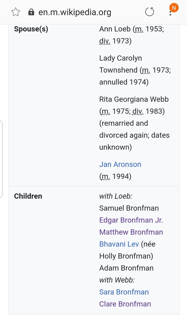 (7) Edgar Bronfman Sr. was married 4 times and had 7 kids.Let's focus on 3 children:Matthew BronfmanEdward Bronfman Jr.Clare Bronfman