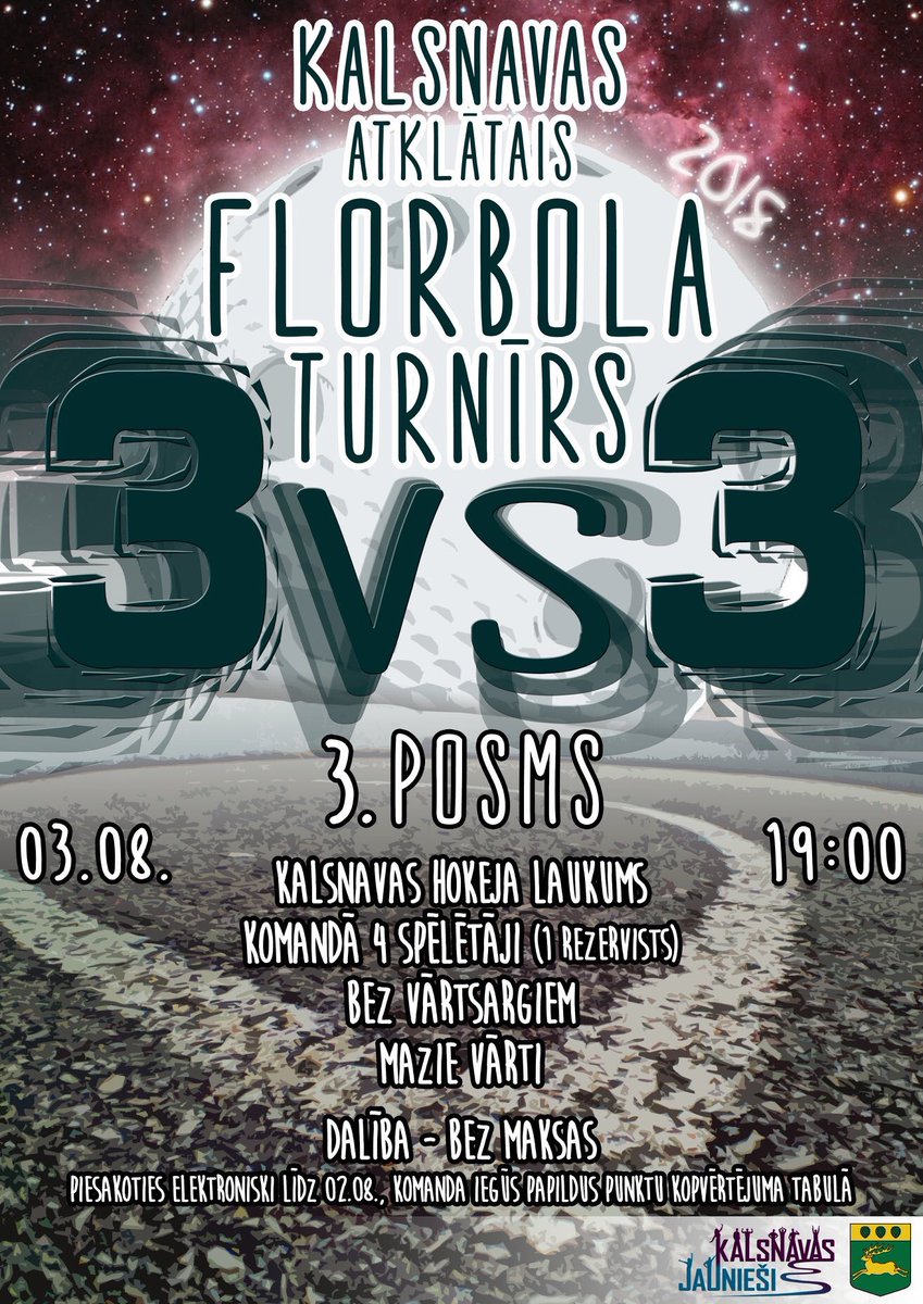 Noslēdzošais 3vs3 florbola posms!

Pieteikums: goo.gl/forms/N5cKWDw7…
Nolikums: ej.uz/g4qf