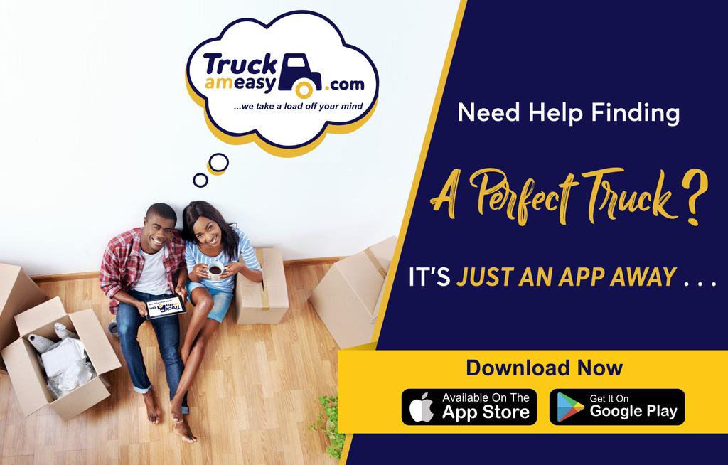 With #truckameasy, you don't have to bother about looking for haulage trucks, let us bother about it.

Download the Truckameasy app now from IOS or Google play store and enjoy a seamless process. 

#freight  #NFFCShow #ProductHighlight #naija #Truck