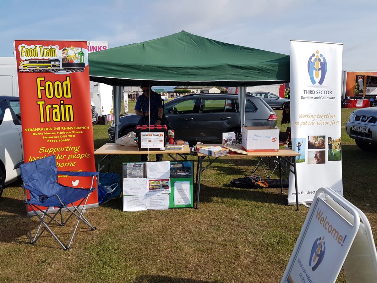 thirdsectordg's tweet photo. We’re at The Stranraer Show today, got a stall filled with all sorts of information about us and fellow third sector organisations.
Here to help on the day with any queries you might have.

Come along and stop by for a blether! https://t.co/APXdMhyr3p