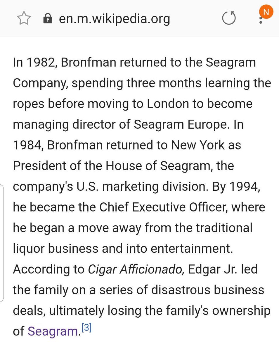 (11) Edgar Bronfman Jr became the CEO of Seagram, but according to  @Forbes he wrecked it.