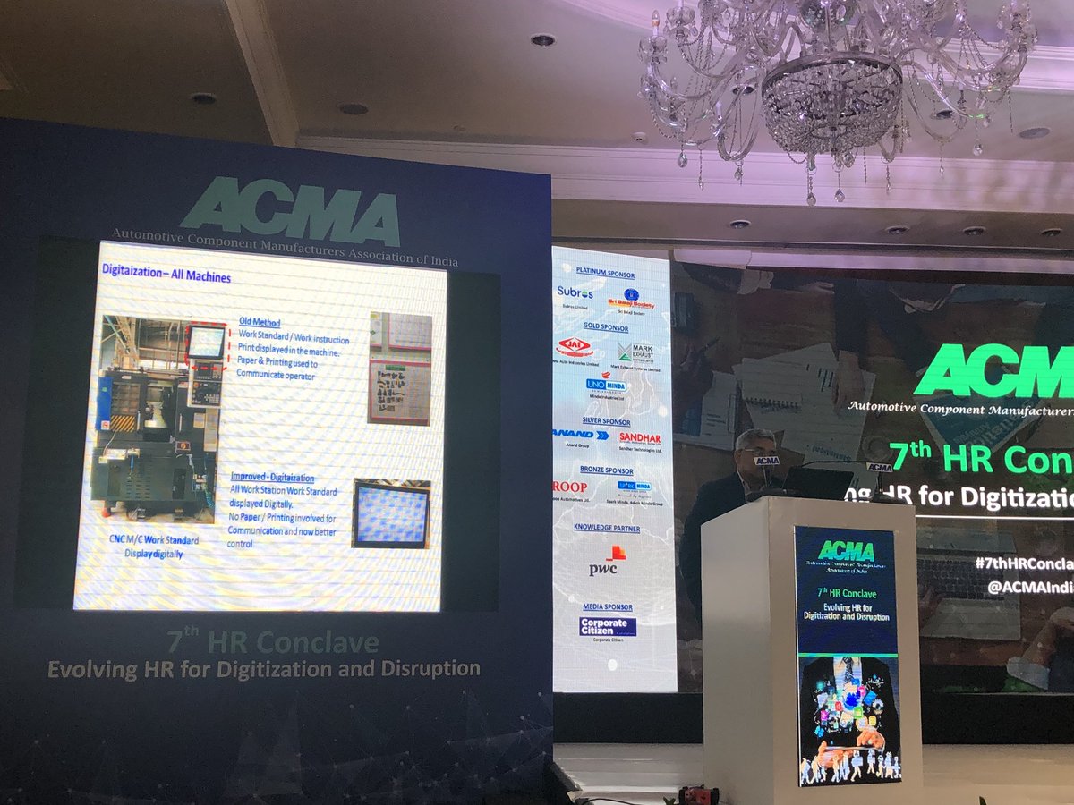 ACMAIndia's tweet photo. Collecting KRAs and KPIs of how the man behind the machine is performing will be vital to improve the performance of the workforce, so that the employee can manage the machines better and increase efficiency. - Mr. Pravin Malhotra. #7thHRConclave https://t.co/pmnEoppajz