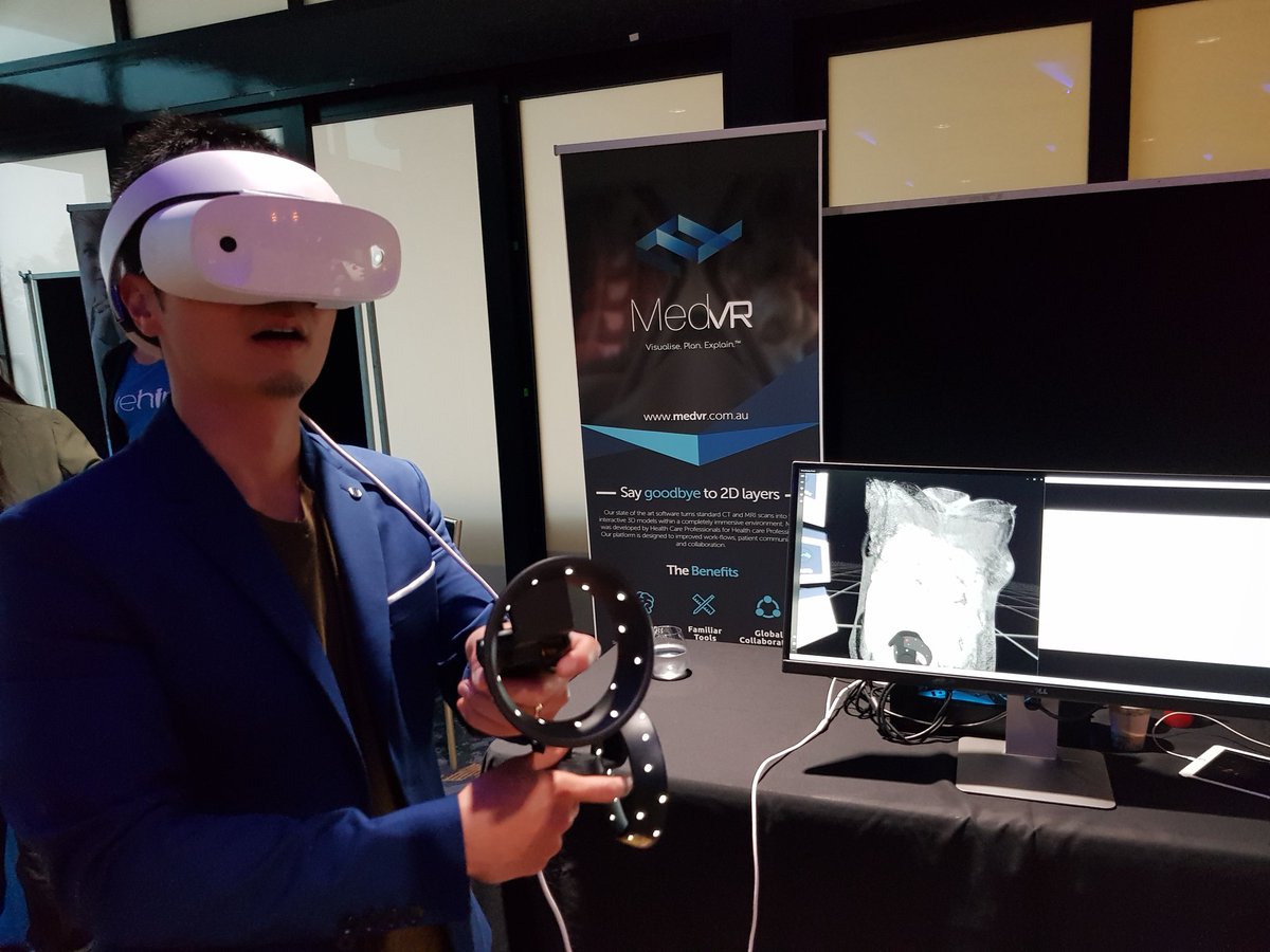 Proudly demonstrating our virtual health platform at #artofthepossible. Using #mixedreality  <a href="/Dell/">Dell</a> hardware.