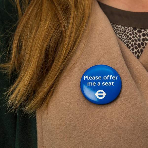 Ovacome's tweet photo. TFL offer free 'Please offer me a seat' badges to those affected by conditions that are not always visible and who might find it difficult to stay standing on public transport for long periods of time. 
Click here to read more and to apply for a badge: https://t.co/OQsIf9At7b https://t.co/JF1Hl3FKmz