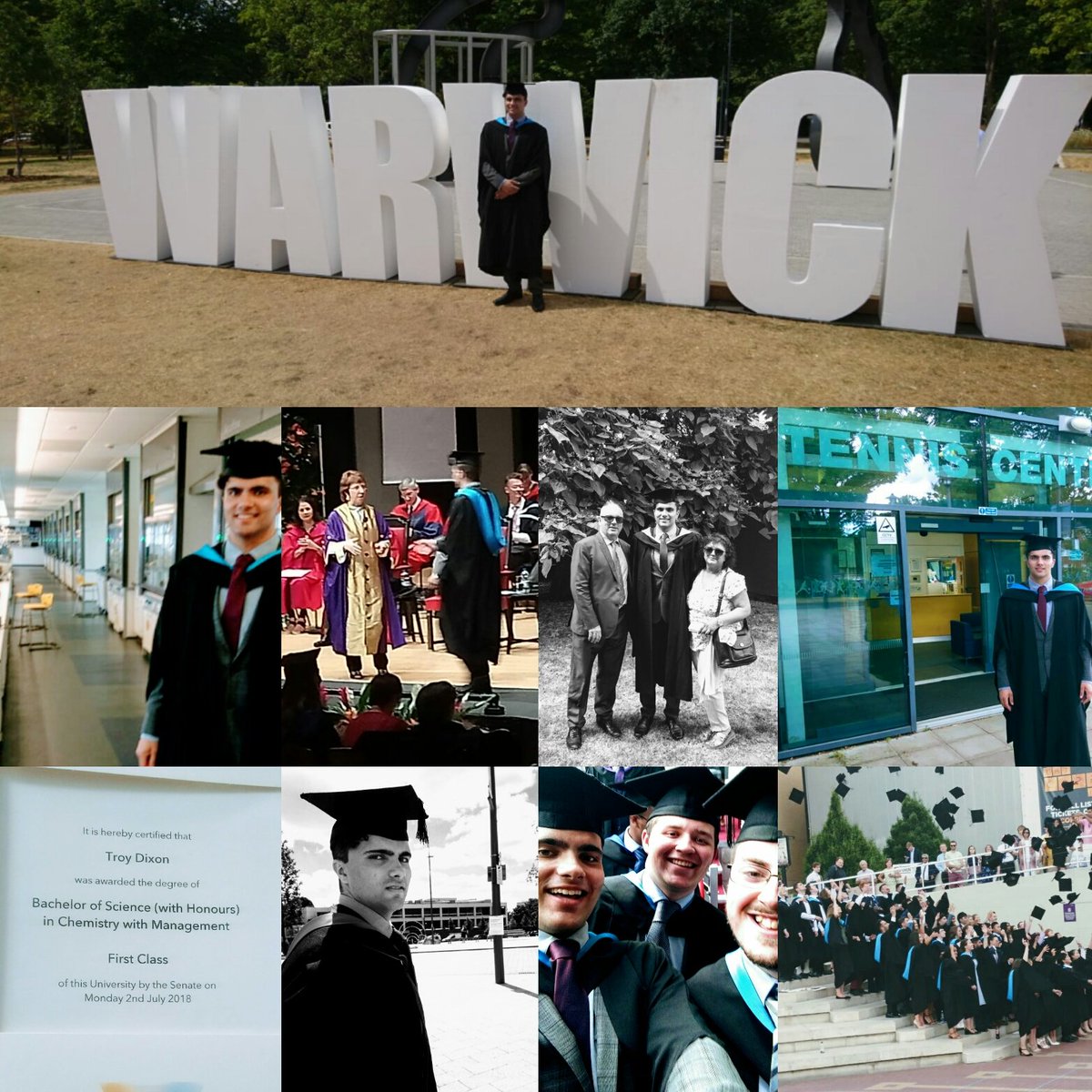 aeroarchive's tweet photo. A 1st class degree on a 1st class day enjoyed with 1st class friends and family! ππ Amazing experience to graduate from Warwick!
ThanksΒ @warwicksportΒ @warwickbschool @universityofwarwick @warwickchemΒ for an amazing time as Student + Sports Scholar! Proud to joinΒ @warwickalumni https://t.co/XopB24Bcqt