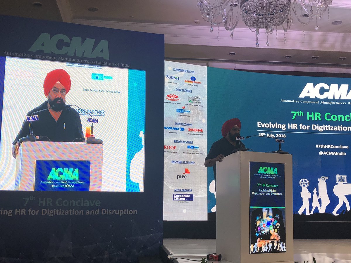 ACMAIndia's tweet photo. Digitisation has become an important aspect of our daily operations. Either the industry emabraces it or loses the business. - Mr. Harbhajan Singh, DG and Corporate Affairs, @honda2wheelerin. #7thHRConclave https://t.co/YfoPRjBw1o