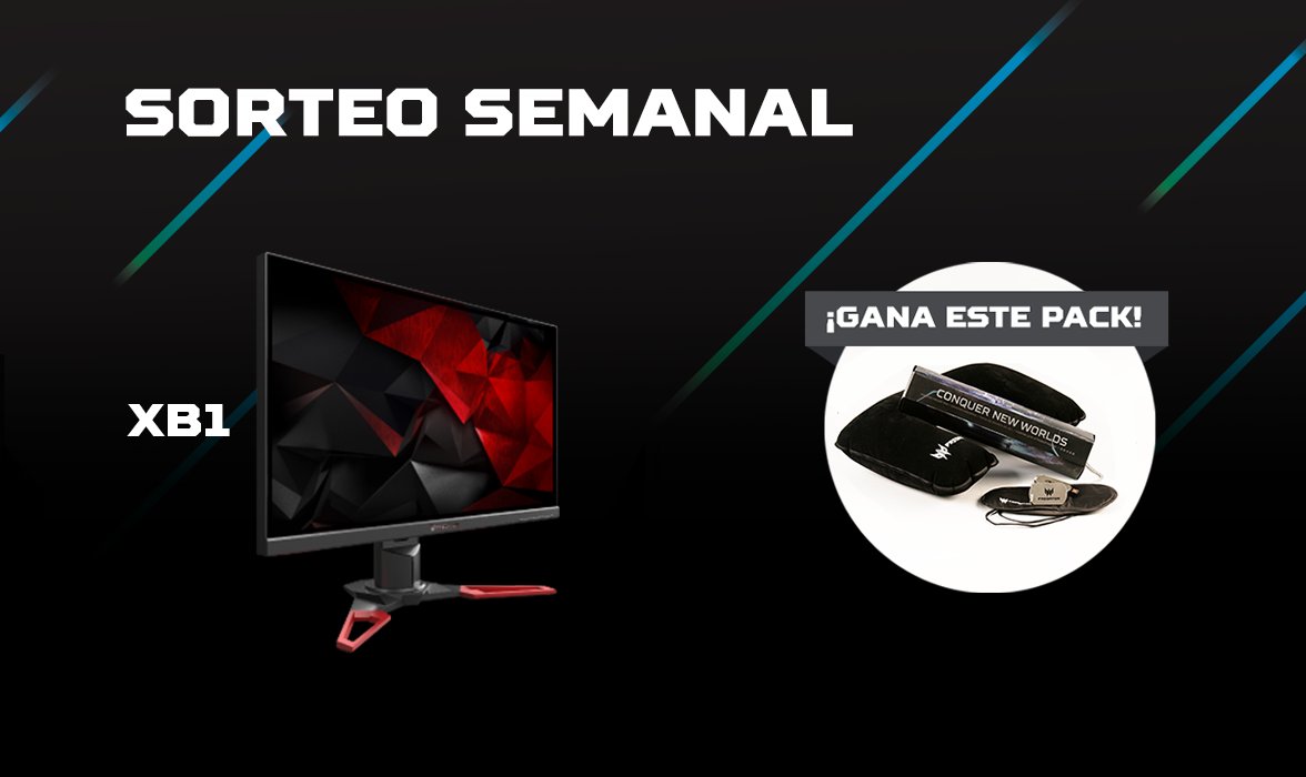 ES_Acer's tweet photo. ¡Sorteo #PackPredator6! Si eres fan del monitor #XB1 haz 🔁 antes del 29/07 y si este tweet consigue más RT que el del #XB27, ¡entrarás en el sorteo de un pack #PredatorGaming! 🎉 BBLL: https://t.co/PvRtze1zA3 https://t.co/DWjS1yHYfB
