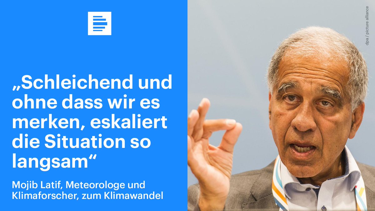 Der Klimawandel verschärfe Wettersituationen wie die aktuelle #Hitzewelle, sagte der Klimaforscher Mojib Latif im Dlf. Ein fatales Signal sei, wenn sich nach Donald Trump auch Deutschland nicht mehr am Klimaschutz beteilige 🎧 ondemand-mp3.dradio.de/file/dradio/20…