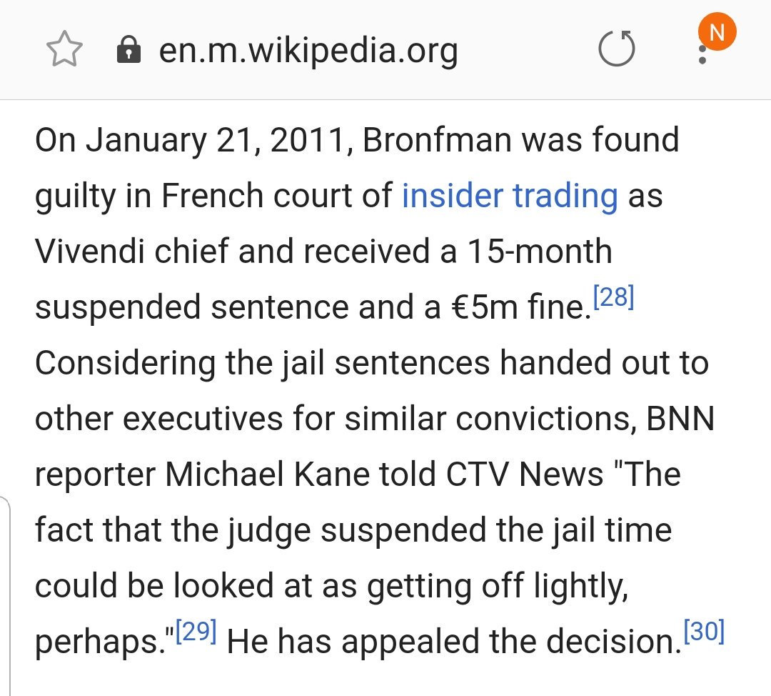 (18) Edgar Bronfman Jr is also a crook