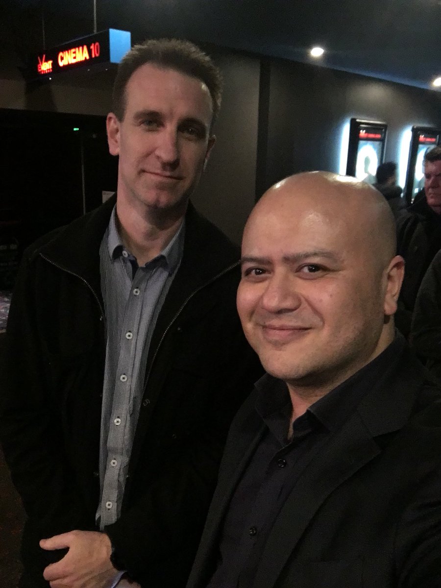 About to check out a screening of #MissionImpossibleFallout. Wayne is crapping his pants with excitement. Is this the face of a man about to be disappointed (and an amazingly handsome offsider 😆)? Find out during our big #MissionImpossible Ep next week! #PodernFamily