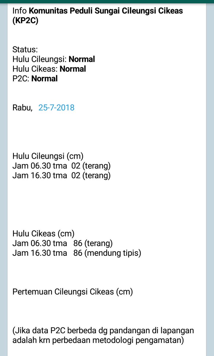 Kp2c On Twitter Infokp2c Tma Rabu Sore Normal Dan Cuaca Mendung