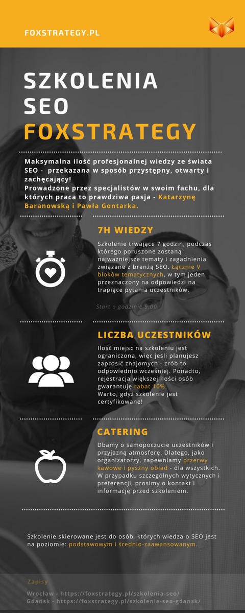 FoxStrategy's tweet photo. Organizowane przez nas #szkolenieSEO to ogromna dawka wiedzy, ale także okazja na zjedzenie pysznych przekąsek! Ponadto, jeśli zaprosisz znajomego, masz szansą otrzymać zniżkę! :) Po więcej informacji zapraszamy do naszej broszury informacyjnej!
Zapisy -> https://t.co/DBbkydW8kr https://t.co/bMiCnxMOIh