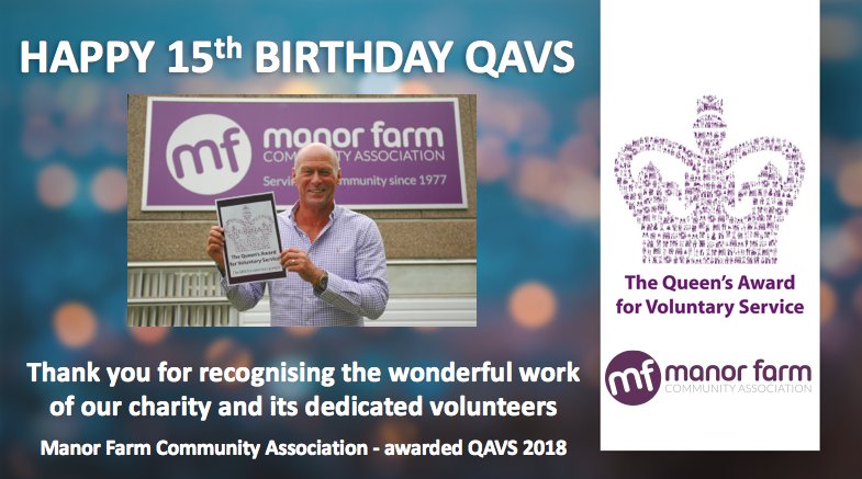 Manor Farm is tremendously honoured and immensely proud of this prestigious award and the recognition it brings to our charity.  Congratulations to everyone else celebrating today!
@QueensAwardVS
 #15YearsOfQAVS 
#Queensawardforvoluntaryservice