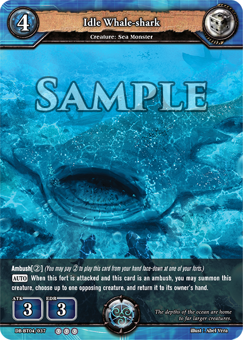Dragoborne's tweet photo. #COTD #Dragoborne

Card Name: Idle Whale-shark 
Color: Blue
Appears in: DB-BT04 [Surge of Titans]
Rarity: R
https://t.co/IJ1V51zULk https://t.co/BW1OTkYWkt