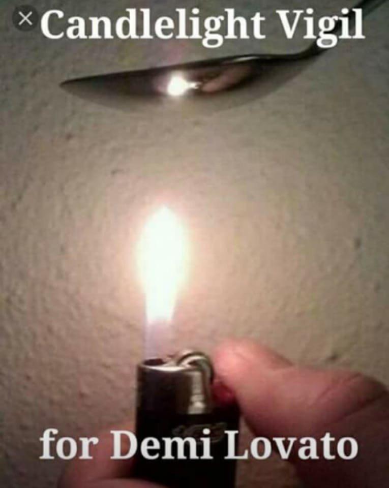 causticbob's tweet photo. Candlelight vigil for Demi Lovato https://t.co/5pTJ4TXqR0