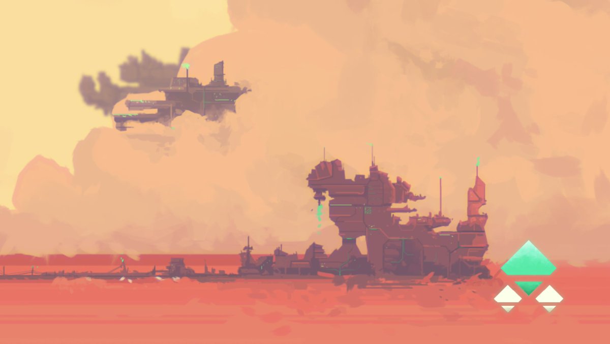NeedsMoreRobots's tweet photo. Cloud London | Early art direction notes: painterly clouds somewhere between saturday morning cartoons/Disney, buildings are metal gear Mother Base but all over the place. Everything is massive—unless it’s not, then it’s tiny and glowing. #gameart #indiegames #gamedev https://t.co/4fGslkFL45
