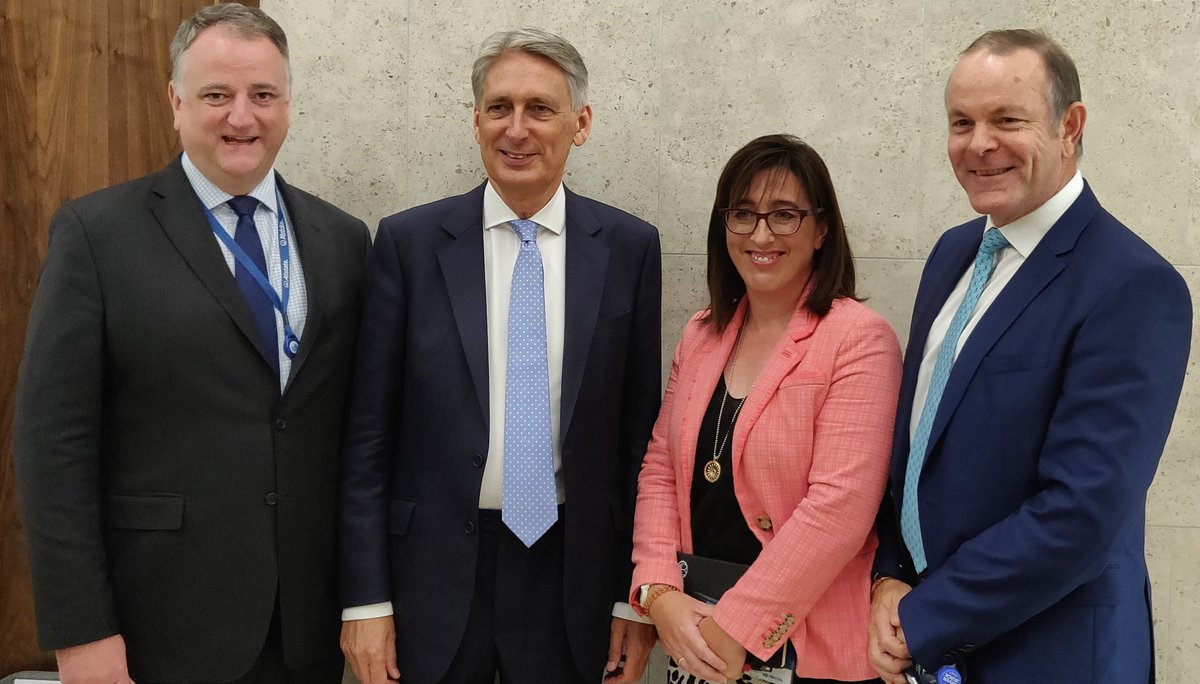 TheCityUK's tweet image. A great meeting with @PhilipHammondUK and members in Northern Ireland today. Thanks to our hosts @AllstateNI (John Healy + Georgina O&apos;Leary) and to our Belfast City Chair Leigh Meyer @Citi