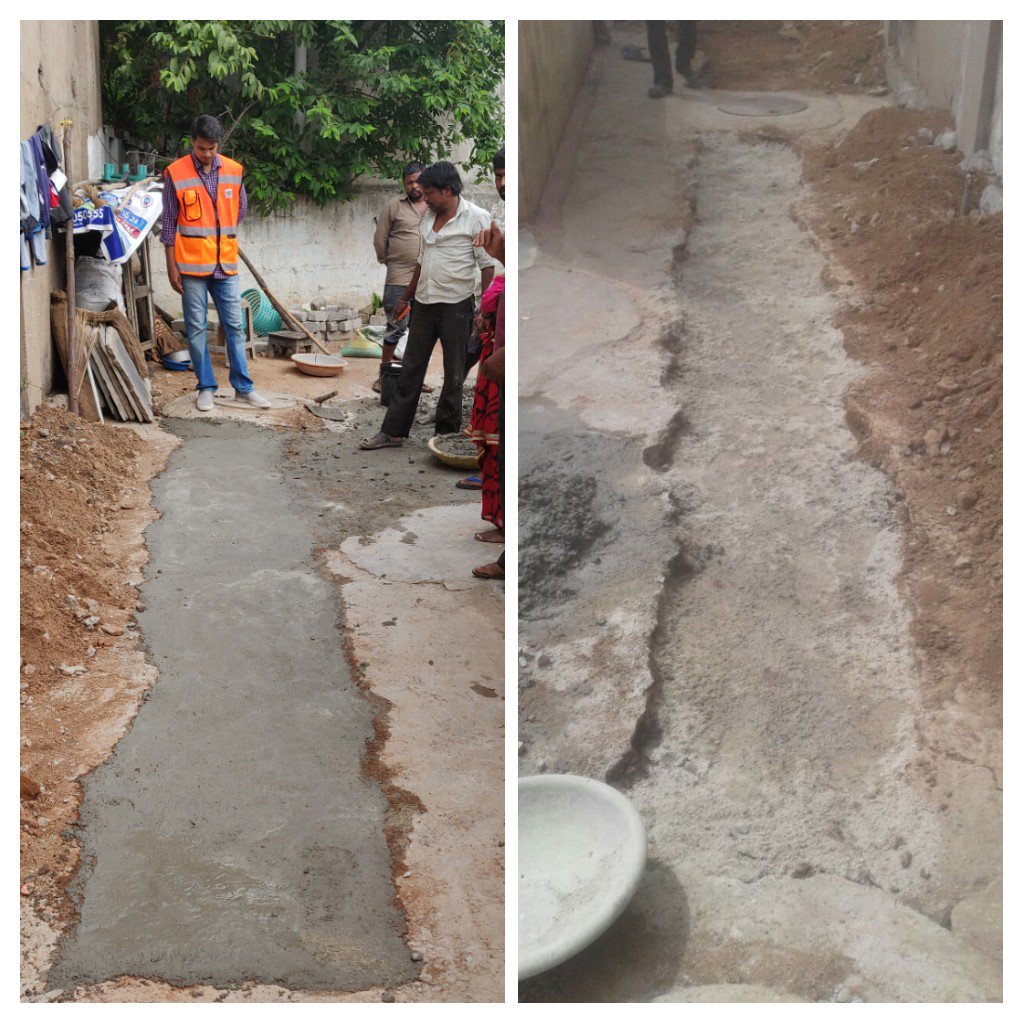 AeWard6's tweet photo. Swachh Namaskar Sir, Filling of Road Cross cuttings at Sai Baba Temple in Annapurna colony and Laying of CC patches at Gollamuthayala Bavi in Annapurna colony by IRT in Nacharam ward-06 Kapra Circle-01 GHMC. @GHMCOnline @ZC_LBNagar @DC_Kapra @EE_Kapra @Dyee2K https://t.co/OgpQTrei78