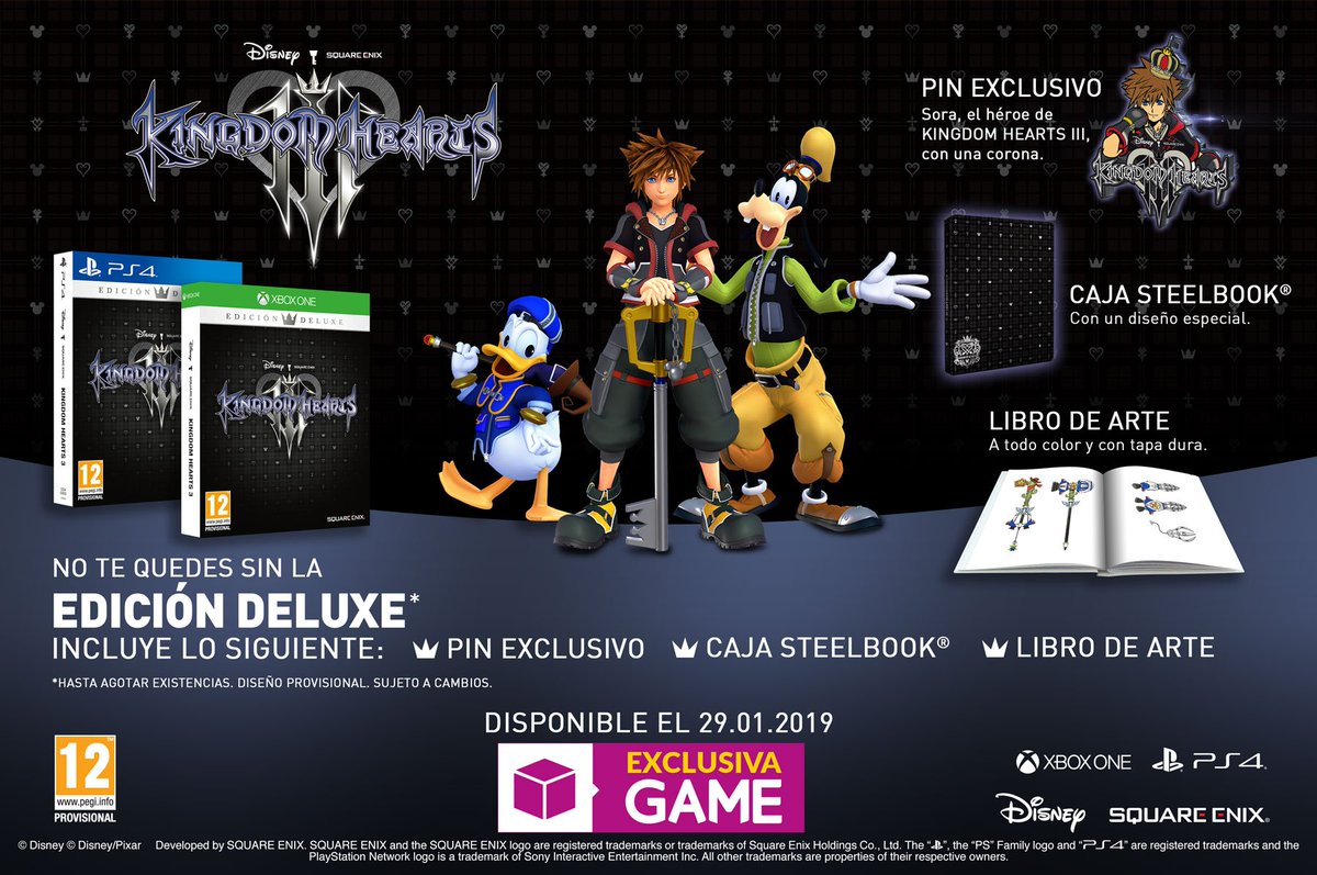 Tanto "es que no tiene fecha de lanzamiento mimimimi", ¿y ahora que por fin la tiene aún no has reservado la DELUXE EDITION Exclusiva GAME de #KingdomHeartsIII? 😜 Pues ya tardas, que tiene un montón de contenido chulo:

game.es/buscar/kingdom…