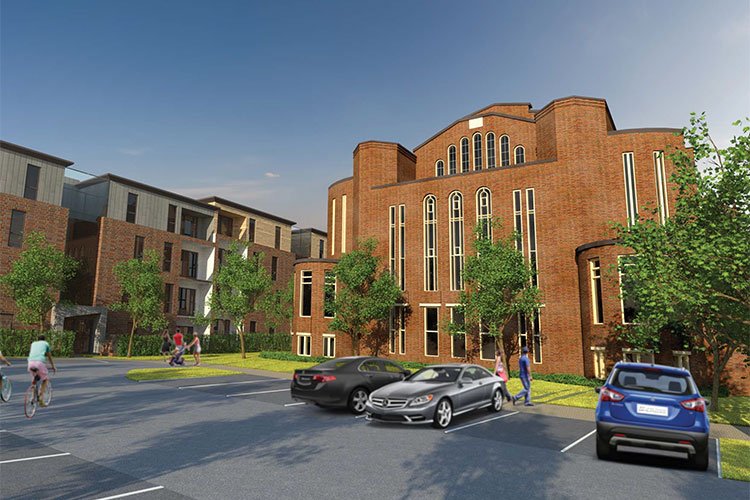 Greenbank Synagogue Liverpool - <a href="/ecs_consultants/">ECS Consultants</a> have been commissioned to provide Mechanical, Electrical and Public Health services for the conversion of this Grade II former Synagogue into 22 apartments, with an additional 30 new-build apartments within the grounds.