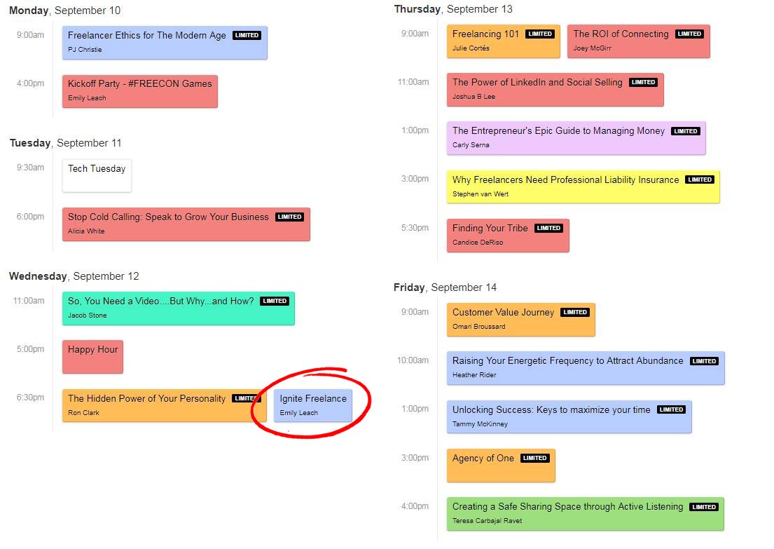 ignitefreelance's tweet photo. There it is ... #IgniteFreelance is on the #FREECON18 schedule, Sept 12th in Austin. You can still submit a talk  >> https://t.co/mZvrMCKkLz https://t.co/yO6v3Alq75