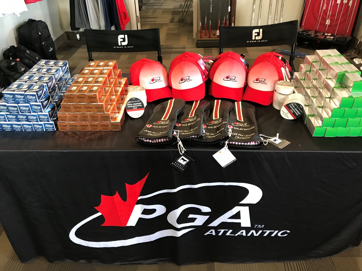 PGAofCanadaAtl's tweet photo. 97 juniors from 32 clubs around Atlantic Canada head to @AbercrombieGC   @sunicesports PGA Atlantic Pro-Junior. Fantastic first tee gifts with support from @gggolfcomp @TaylorMadeCA @TitleistCA Special Champion headcovers from @Dormieworkshop Thank you! https://t.co/xif5WU3HEA