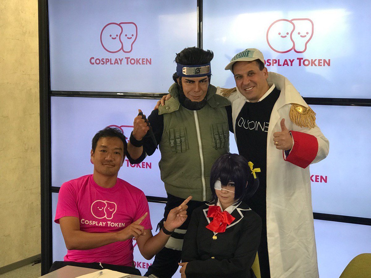 Liquid_Global's tweet photo. #QUOINE Head of Operations Seth Melamed and Business Development Manager Kai Kono met up with @WorldCosplayNet to prepare for the launch of the #CosplayToken Private sale & ICO on our #ICOMissionControl. They were wearing Manga costume ๐ค . Talking about true #partnership! ๐๐๐ค https://t.co/rChzWm0MHT