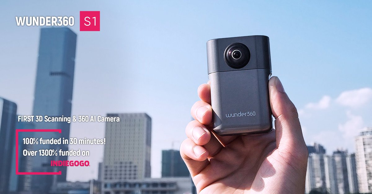 wunder360's tweet photo. Check out the new #Wunder360 S1... now over 1300% funded on #INDIEGOGO! Have you backed us yet? If so, thanks for your support and please share so we can go even further! Back us here: https://t.co/INeRch5RVD  

#360camera #360perspective #newproduct #crowdfunding #justgoshoot https://t.co/aSd1L1ExoD