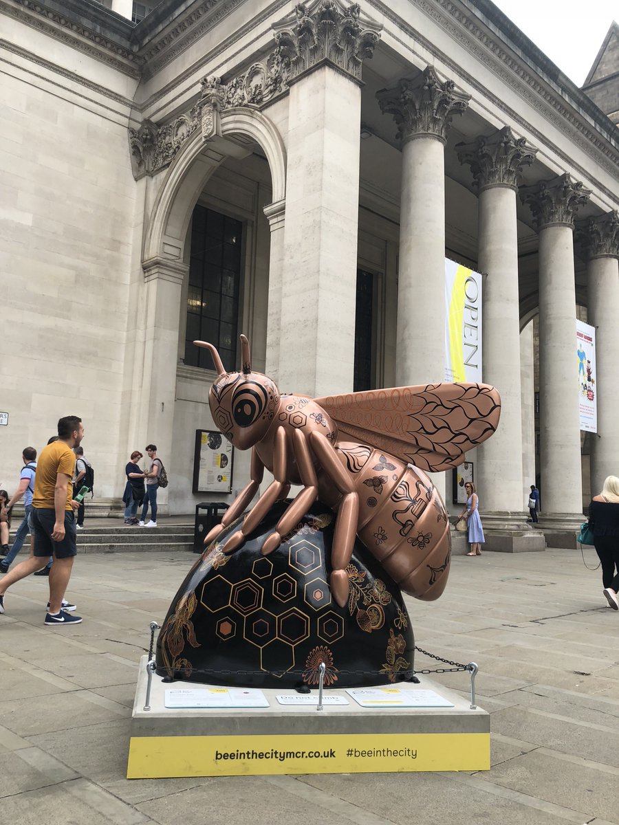 MCR_Gin's tweet photo. Have you spotted our #DistillerBee  for @beeinthecitymcr? We're in front of the #ManchesterLibrary - make sure you tag us when you spot us and unlock the code on the app to get 15% off on our website! #BeeintheCity @MCR_Charity @ManCityCouncil @wildinart https://t.co/tQ0Ep6opGF
