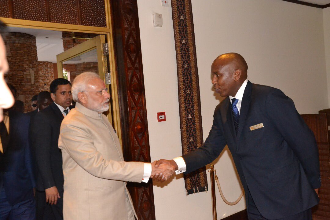 kampalaserena's tweet photo. Honoured to host H.E. @narendramodi the Indian Prime Minister during his state visit to Uganda.
We are humbled by your appreciation of our #Ugandan hospitality.
#ModiUg #ModiInUganda https://t.co/OcHMA6ysND