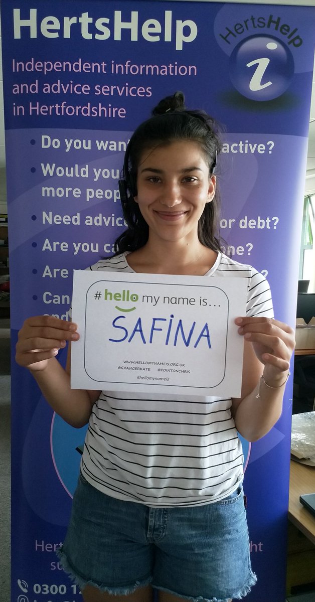 HertsHelp's tweet image. Meet some of the #hertshelp team supporting the #hellomynameis campaign