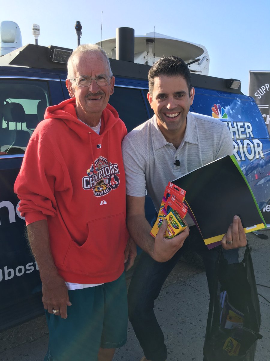 NBC10Boston's tweet photo. Matt gets pretty excited every time a new donation comes our way. #SupportingOurSchools https://t.co/jnDLgYWnfB