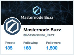 Masternode_Buzz's tweet photo. We want to thank all our supporters for helping us reach 1500 followers in 2 months!! 🍾🥂🎉 #masternodebuzz https://t.co/yLNJeqtKs3