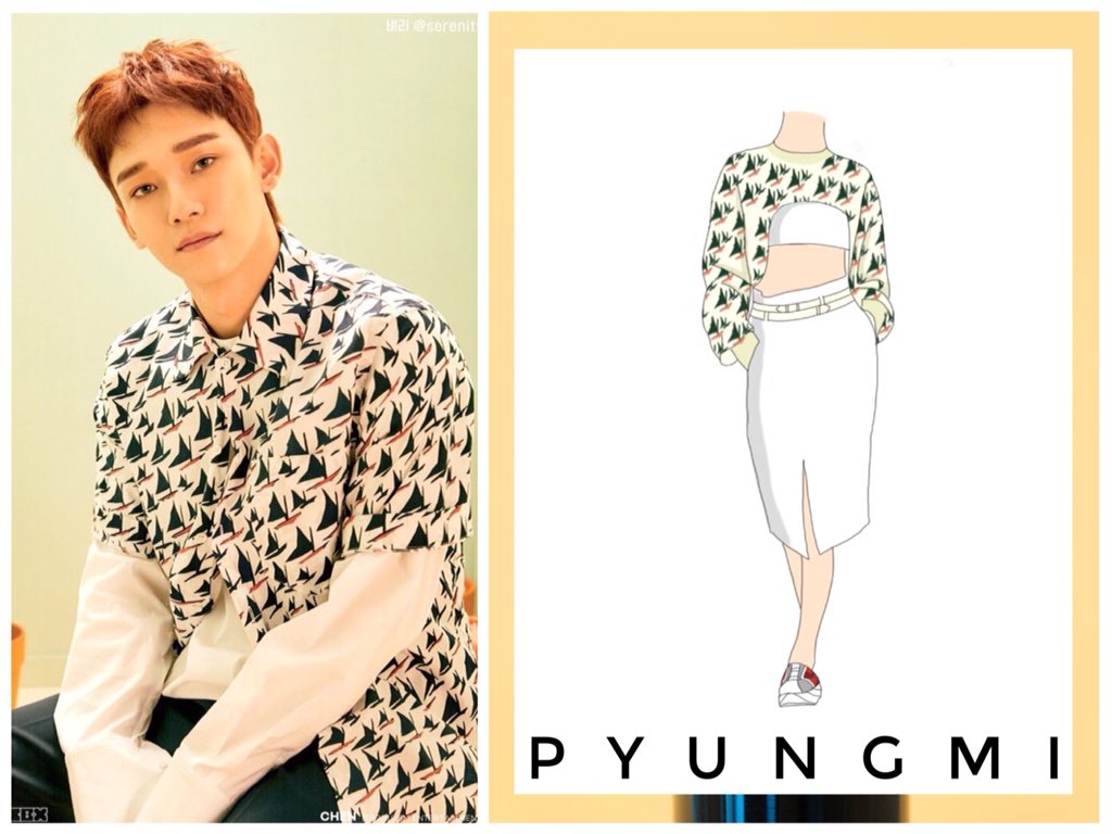 PYungmi's tweet photo. [EXO-CBX]
Blooming days, really made me feel nostalgic, all the vibrant colors and aesthetic scenes brought me back.

So for this collection i covered the boys’ outfit with a retro theme, and also paired it with their designed shoes.

[BLOOMING DAYS🌺]
#EXOLLECTION
@weareoneEXO https://t.co/UKxSoab1ce