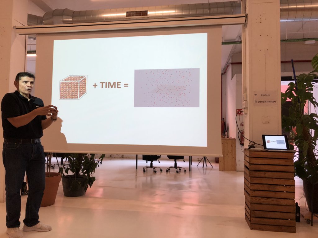 adrianafreitas's tweet photo. Making some assumptions about polarization and what is attraction?
At @IronhackBCN for the @simonstubben #bcndataeng #datascience event w/ @razobravo on #SocialPhysics #dataEngineering #CompetitiveCooperation based on @medialab @alex_pentland work https://t.co/X4fIX4VopW