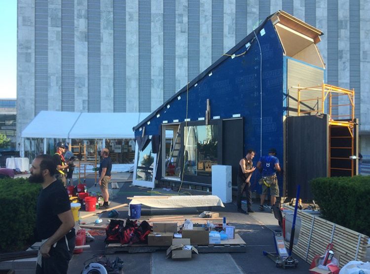 475Canada's tweet photo. This tiny house project unveiled at the UN last week shows that the future of eco living is good design, space efficiency, Gutex wood fiber insulation and Pro Clima membranes. 
https://t.co/uO2th2WHuP https://t.co/YwMbtzv9QX