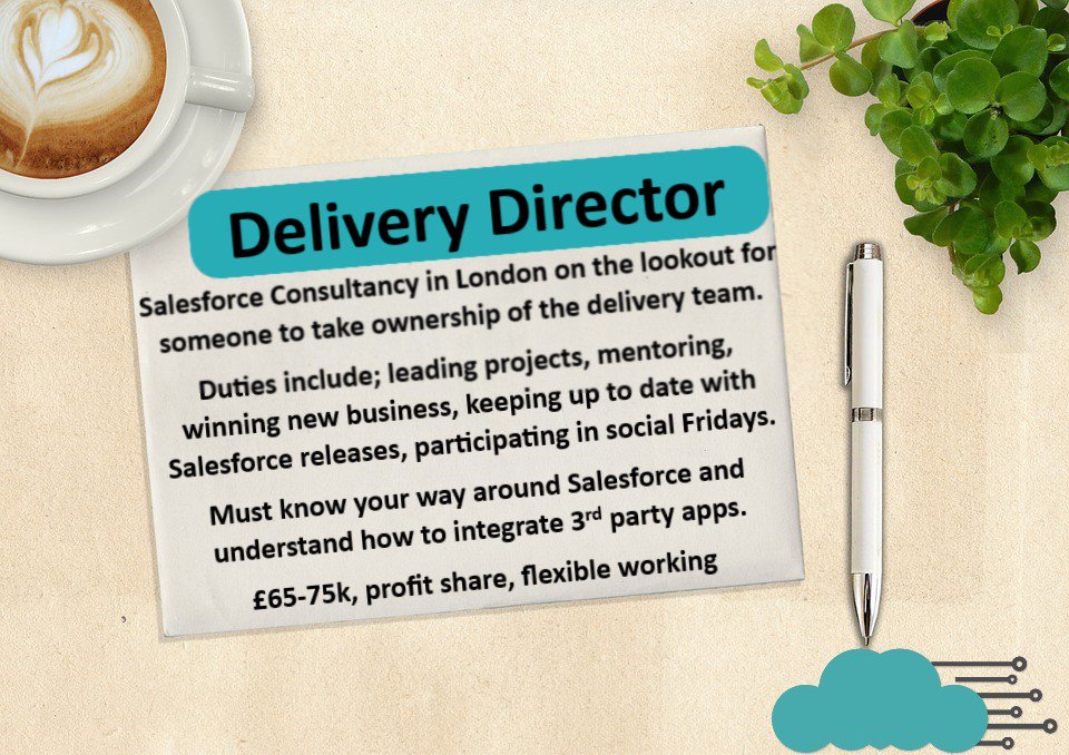 RebeccaJPooley's tweet photo. Have you seen this yet? 
#Salesforce #NewJob #MakeADifference
#DeliveryDirector

See the spec and apply here - 
https://t.co/kjSkwTUWmN https://t.co/OZzklCBg00