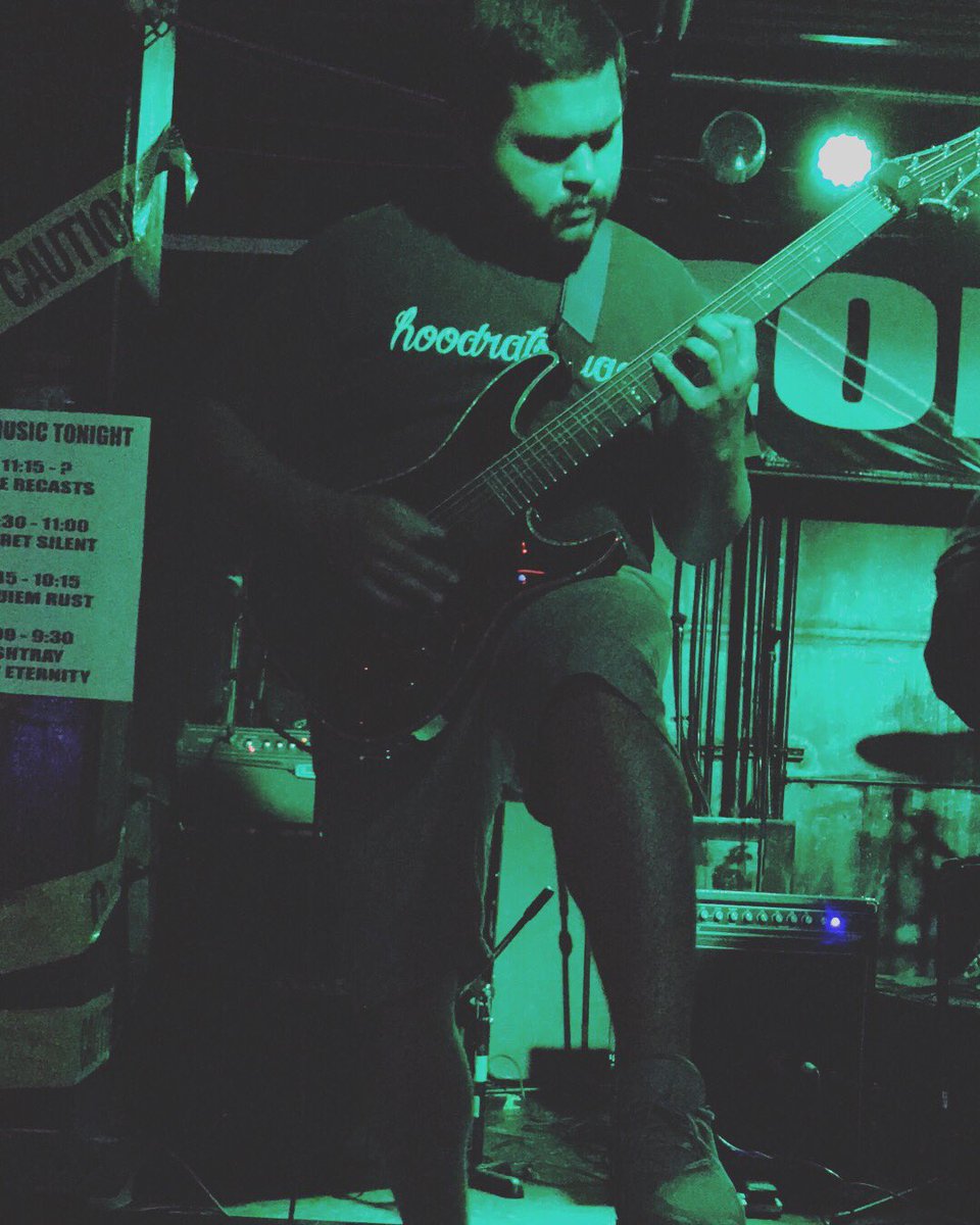 AstrayThru's tweet photo. Our rhythm guitarist @Exc1zer bringing the heavy. Give him a follow on Instagram @subiejosh https://t.co/cYBDZE9KkP