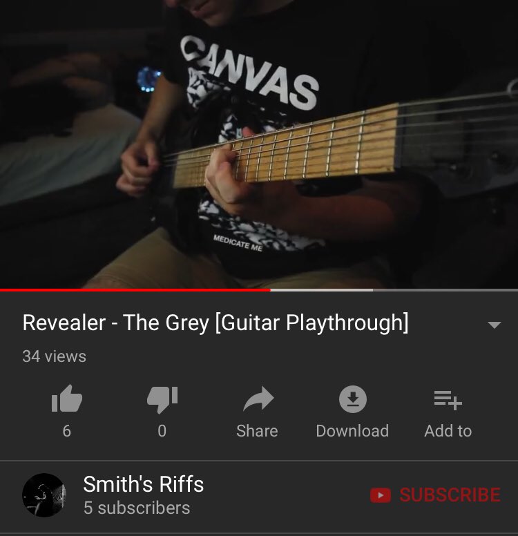 Guitar playthrough of our latest track The Grey, subscribe to <a href="/Smigg64/">Tom Smith</a> 

youtu.be/OVPbC7nm2-8