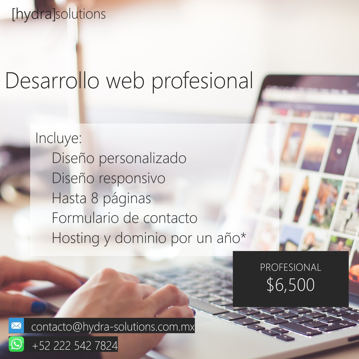hydrasolutions_'s tweet photo. Diseño y desarrollo web de acuerdo a tus necesidades y a precios accesibles

https://t.co/jCX18B61y0 
contacto@hydra-solutions.com.mx
+52 222 542 7824

#Puebla #Web #Sistemas #PaginaWeb #negocio #pymes #Tendencias #FelizMiércoles #QuieroUnaAppQue #DíaNaranja @MktDigEsp https://t.co/0NrYbts2q0