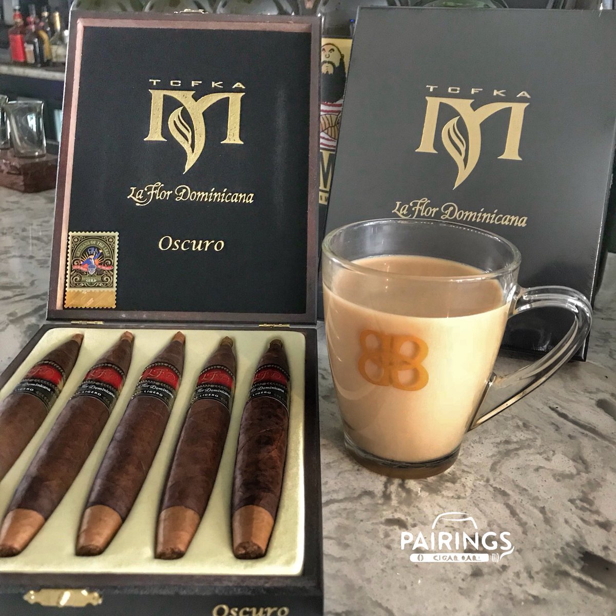 PairingCigarBar's tweet photo. The cure for a rainy Wednesday...
The @LFDcigars TCFKA Natural and Oscuro are in stock.
Get Paired Up. 
#pairingscigarbar #getpairedup #getlaflored #smoke #smokelfd #lfdcigars  #cigarsnob #cigarlounge #cigars #cigar #cigarbar https://t.co/pebwJWE0zo