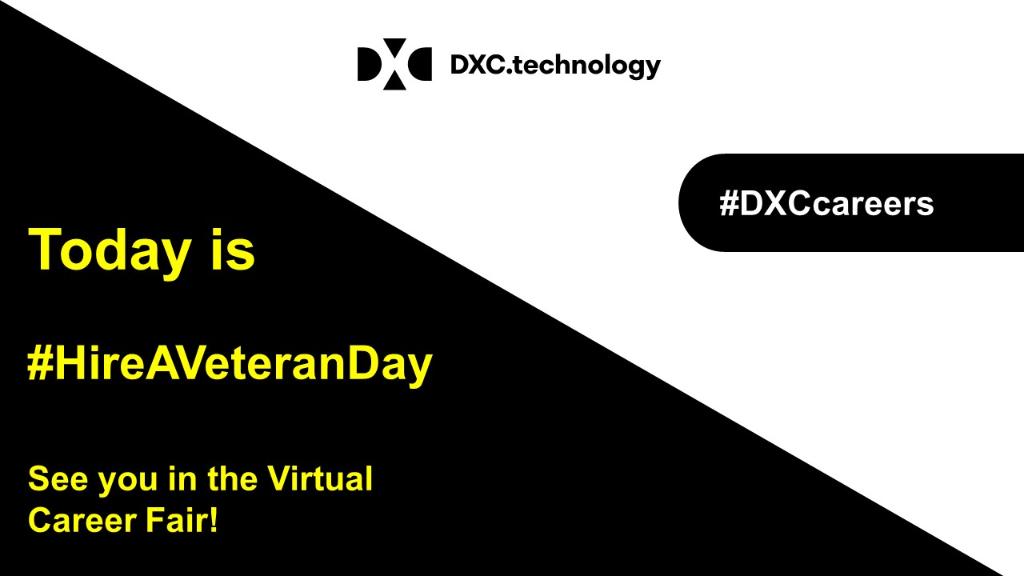 DXC Technology is proud to support the #VetFriendly Jobs Initiative and looks forward to meeting with #veterans & #milspouses from across the country in today’s virtual career fair #jobs4vets. Here is the link: dxc.to/2LkLTpq  #DXCcareers